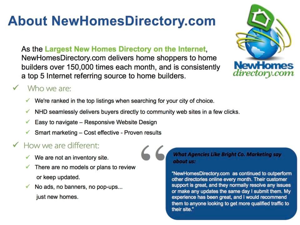 About New Homes Directory