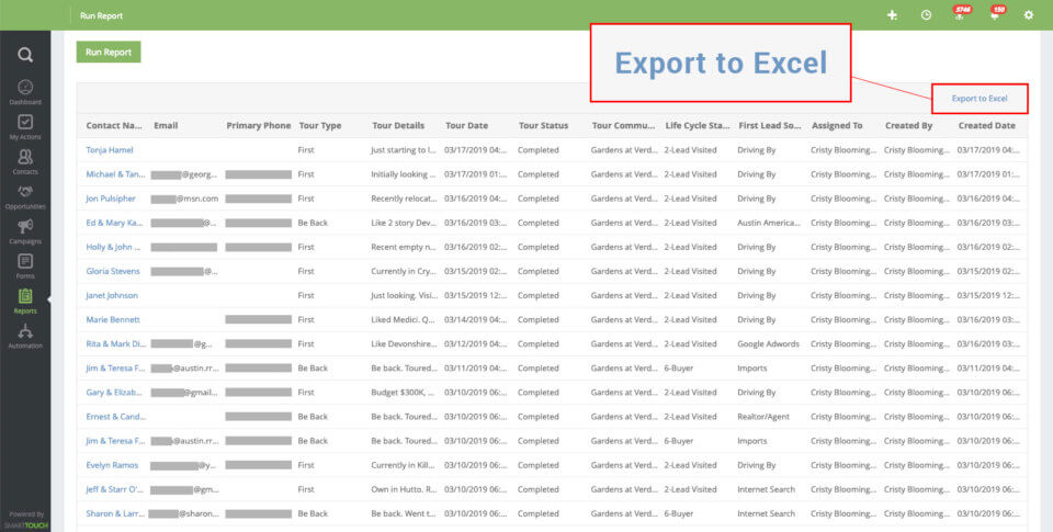 Export to Excel