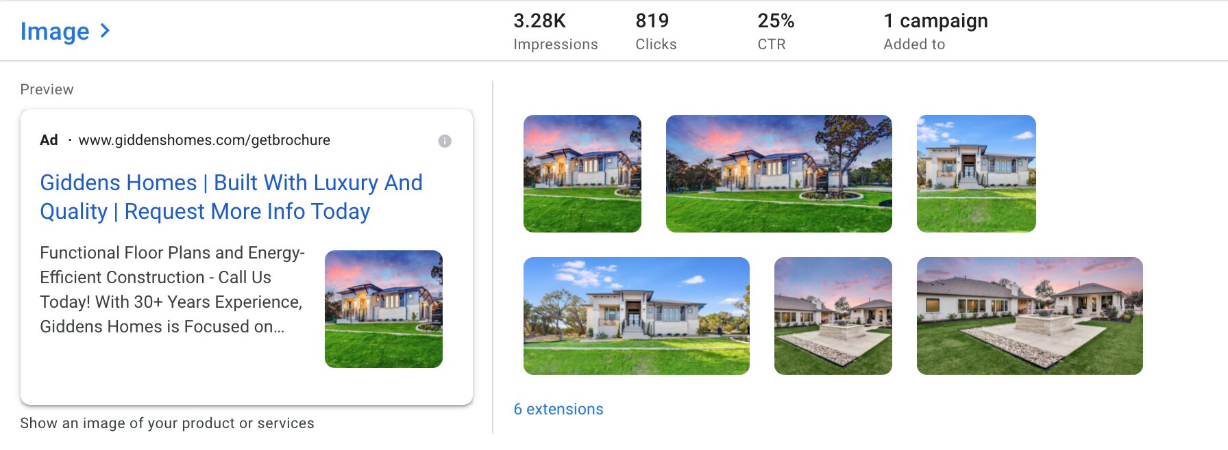 Google Ads Image Extensions for Homebuilders