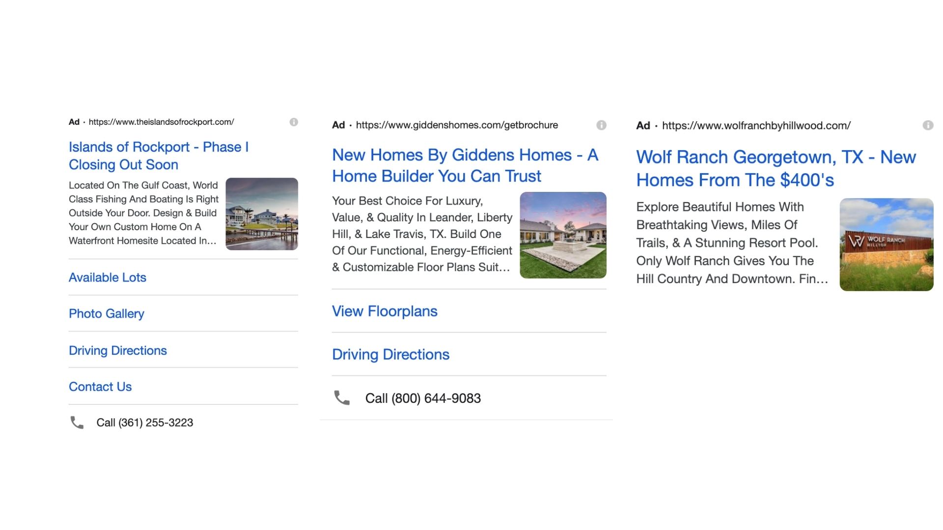 Google Ads Image Extensions for Homebuilders