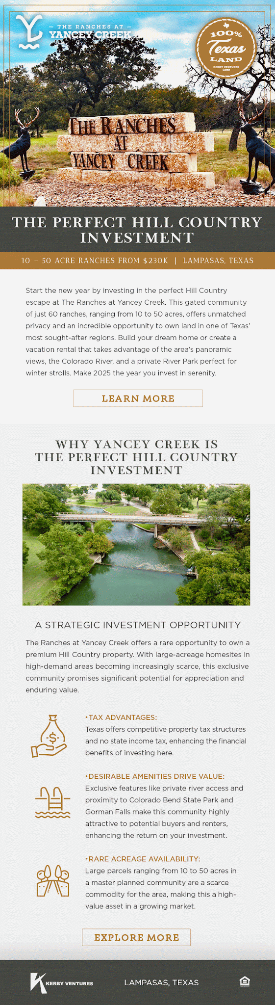 Yancey Creek - Prospecting Email